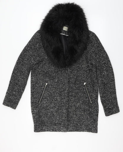 Womens UK Size 8 George Grey Overcoat