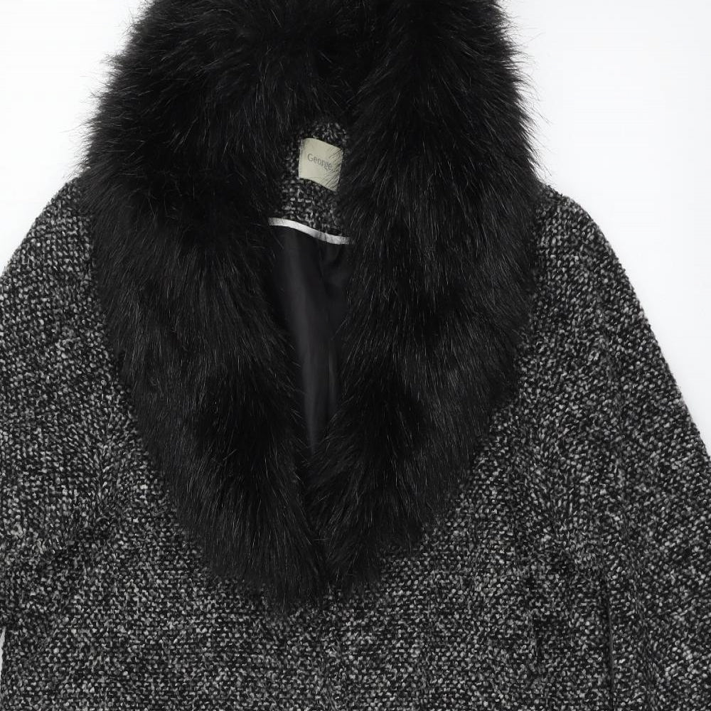 Womens UK Size 8 George Grey Overcoat