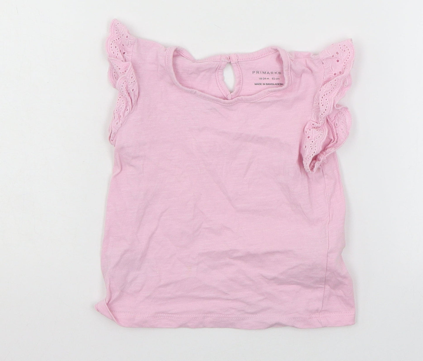 Primark Girls Pink  Jersey Basic T-Shirt Size 18-24 Months