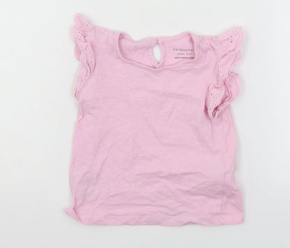Primark Girls Pink  Jersey Basic T-Shirt Size 18-24 Months