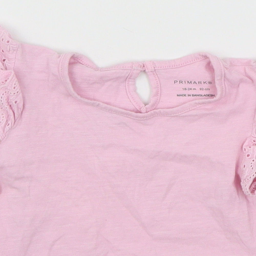 Primark Girls Pink  Jersey Basic T-Shirt Size 18-24 Months