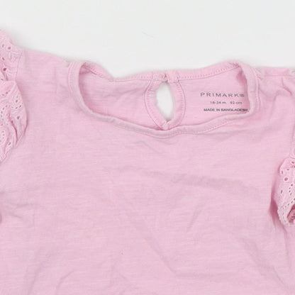 Primark Girls Pink  Jersey Basic T-Shirt Size 18-24 Months