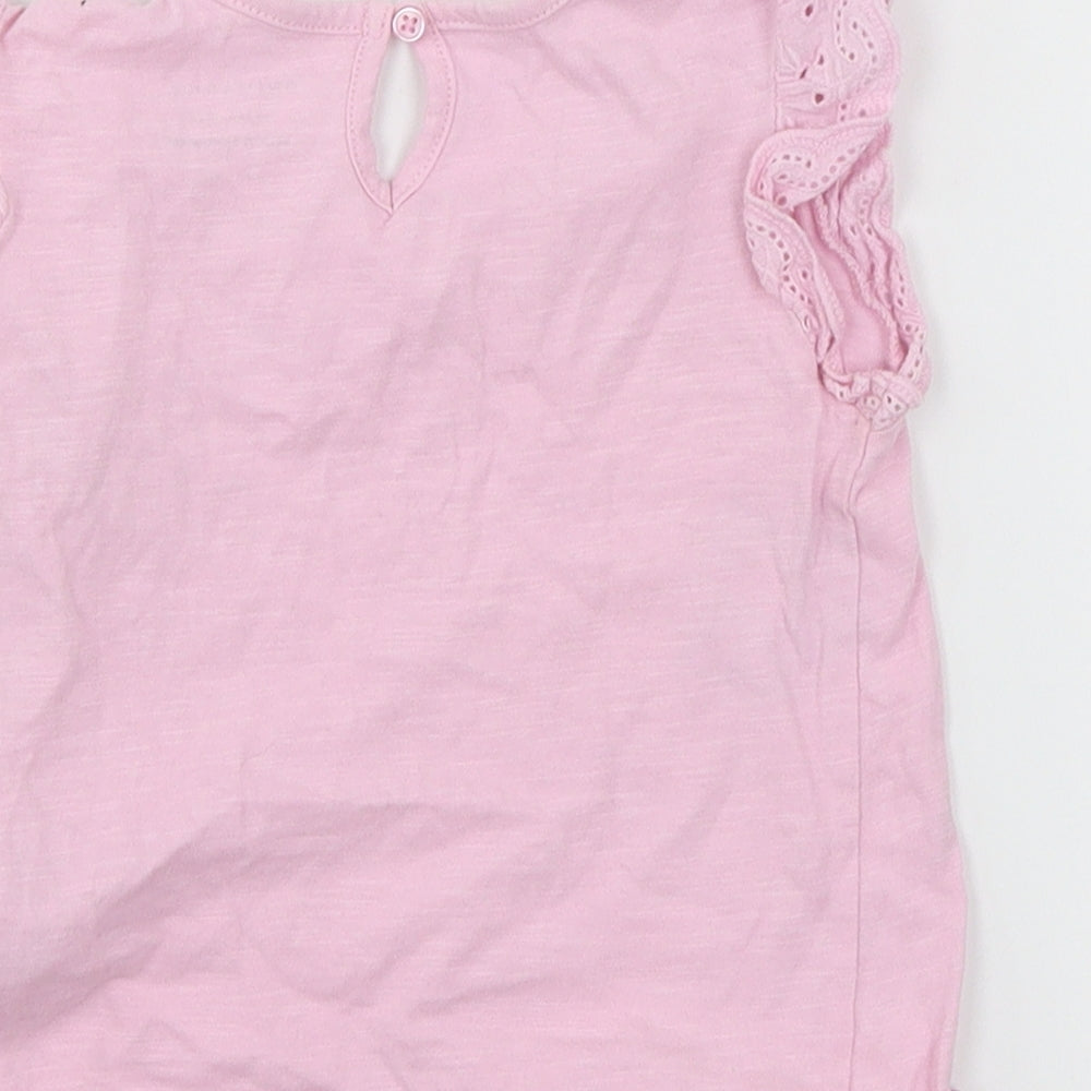 Primark Girls Pink  Jersey Basic T-Shirt Size 18-24 Months