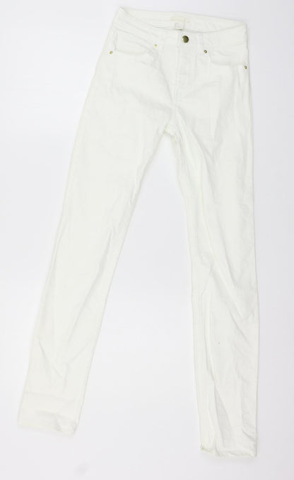 Womens UK Size 6 H&M Regular Fit Skinny Ivory Jeans
