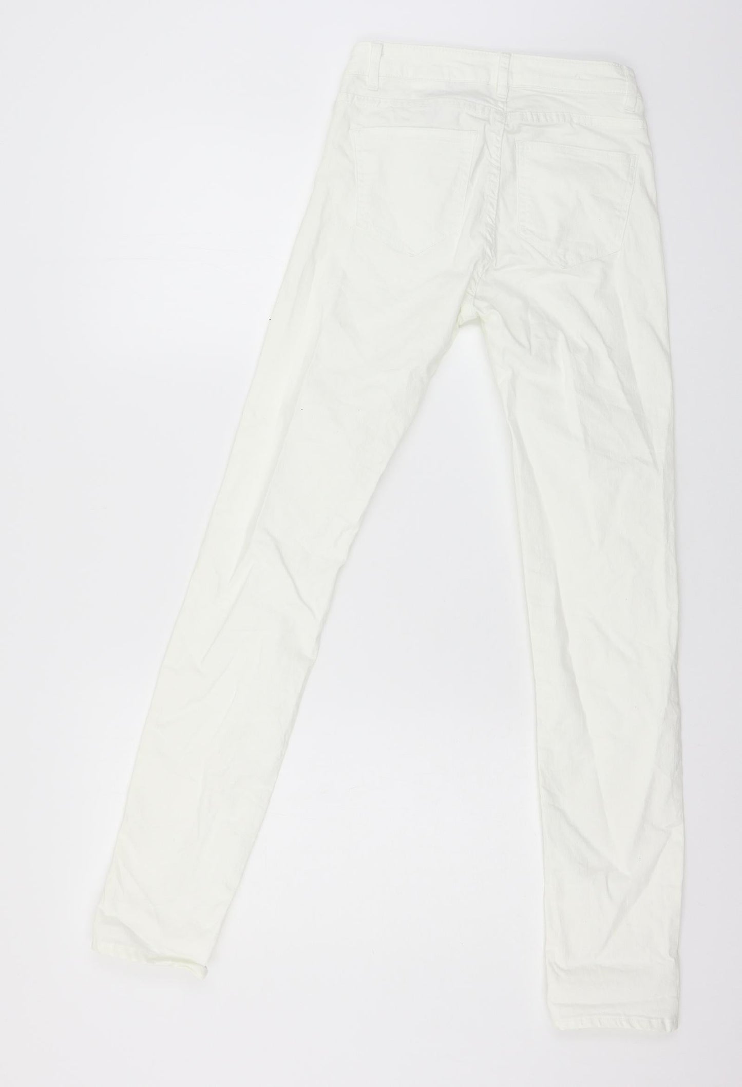 Womens UK Size 6 H&M Regular Fit Skinny Ivory Jeans
