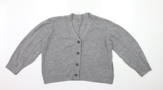 b.young Womens Grey  Knit Cardigan Jumper Size XL