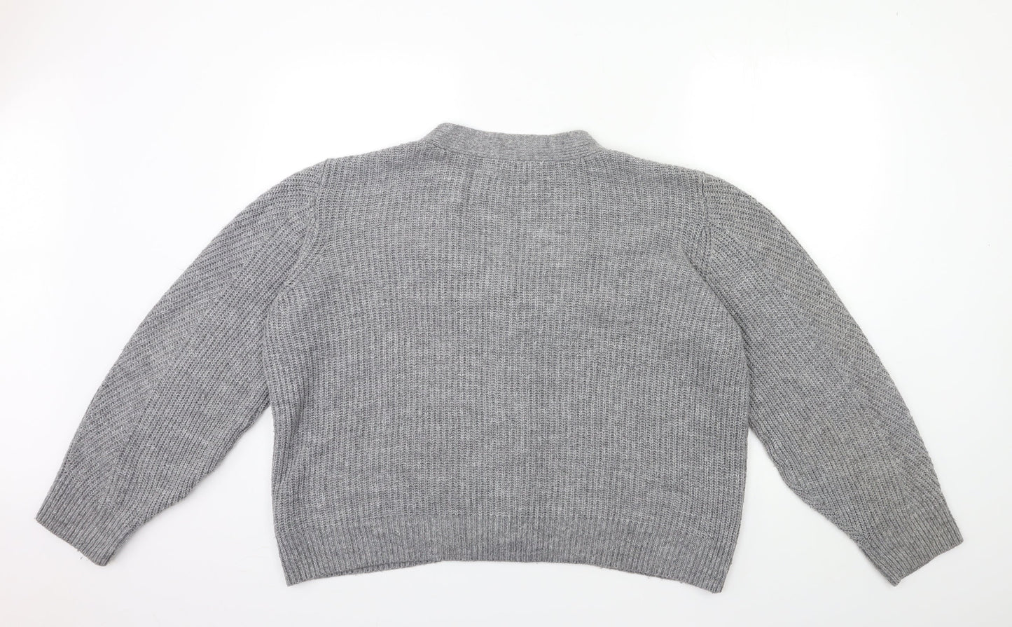 b.young Womens Grey  Knit Cardigan Jumper Size XL