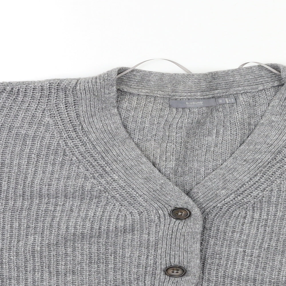 b.young Womens Grey  Knit Cardigan Jumper Size XL
