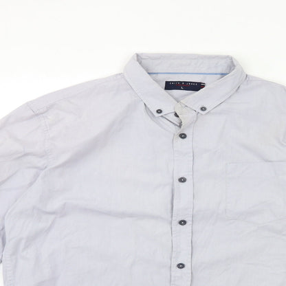 Smith & Jones Mens Grey    Dress Shirt Size L