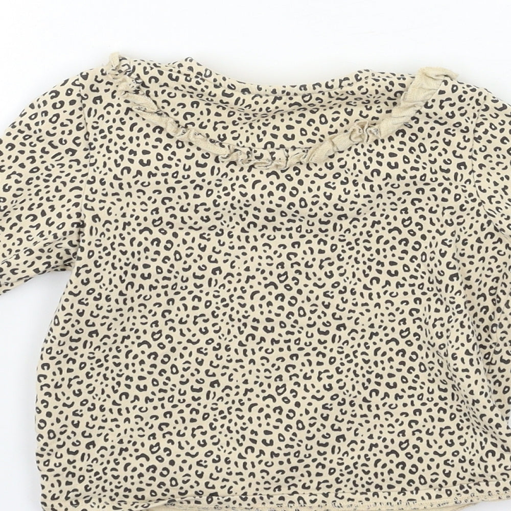 TU Baby Beige Animal Print  Pullover Jumper Size 12-18 Months