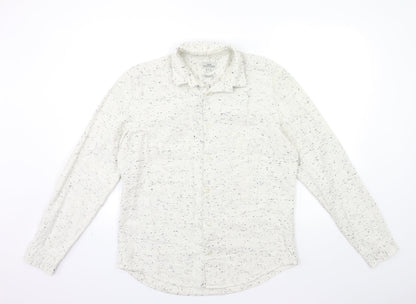 Mens UK Size M NEXT White  Button-Up Long Sleeve Casual Shirt