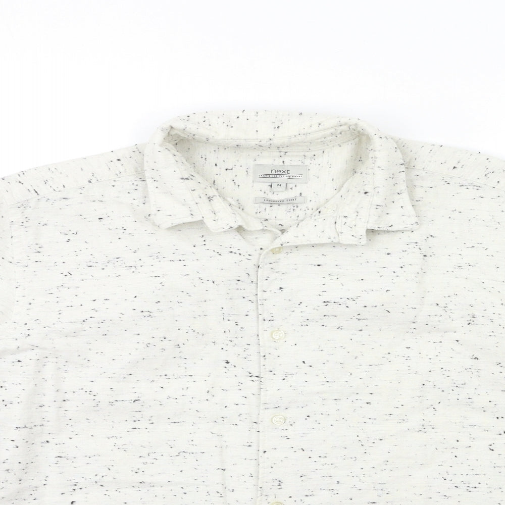 Mens UK Size M NEXT White  Button-Up Long Sleeve Casual Shirt