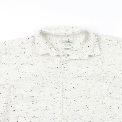 Mens UK Size M NEXT White  Button-Up Long Sleeve Casual Shirt