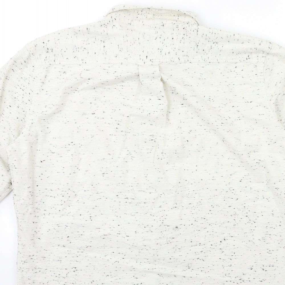Mens UK Size M NEXT White  Button-Up Long Sleeve Casual Shirt