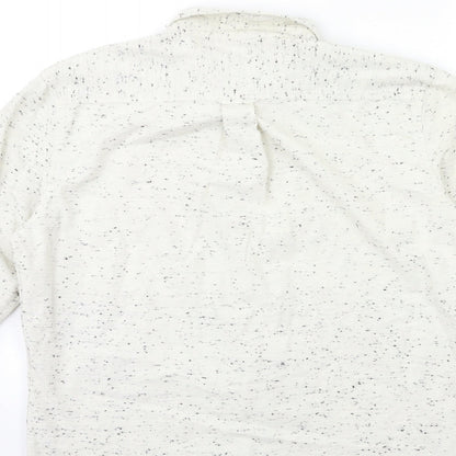 Mens UK Size M NEXT White  Button-Up Long Sleeve Casual Shirt