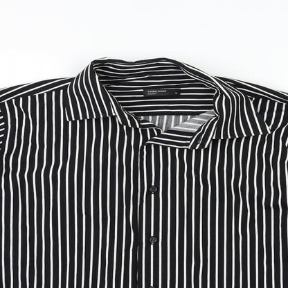 Mens UK Size L Cedar Wood State Black  Button-Up Long Sleeve Casual Shirt