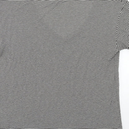 Miss Selfridge Womens Black Striped  Basic T-Shirt Size 10