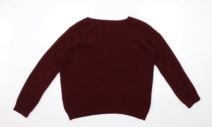FOREVER 21 Womens Red  Knit Pullover Jumper Size L