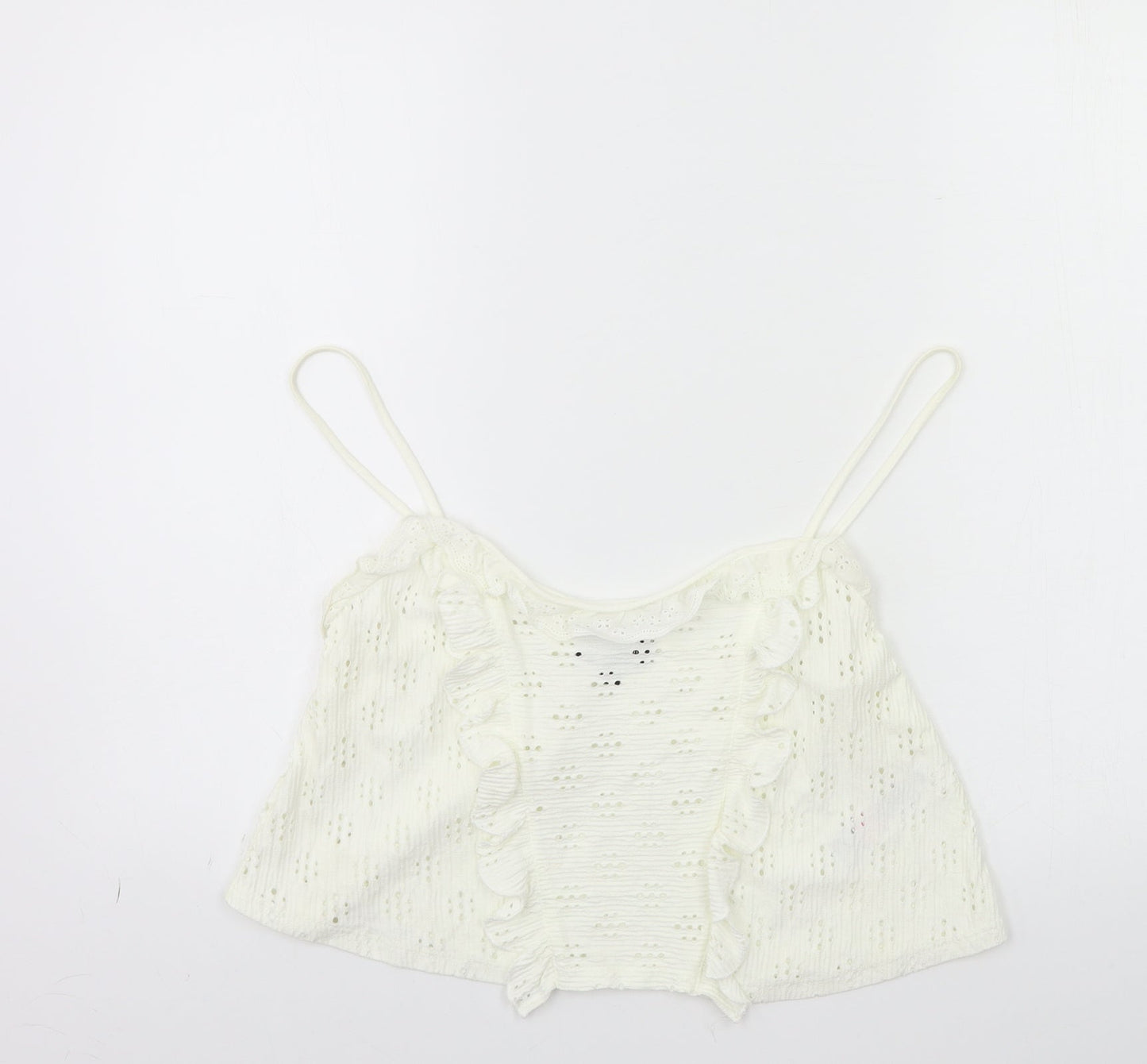Womens UK Size 12 Topshop White Basic Tank