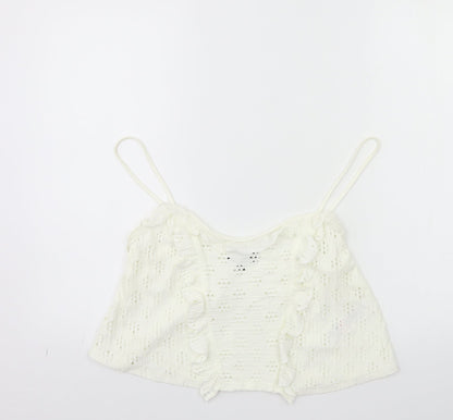 Womens UK Size 12 Topshop White Basic Tank