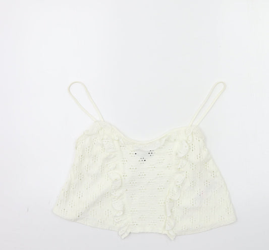 Womens UK Size 12 Topshop White Basic Tank
