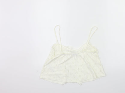 Womens UK Size 12 Topshop White Basic Tank