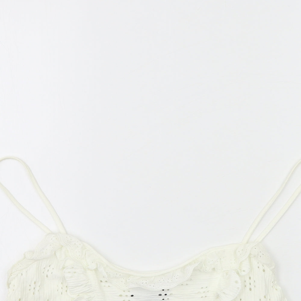 Womens UK Size 12 Topshop White Basic Tank
