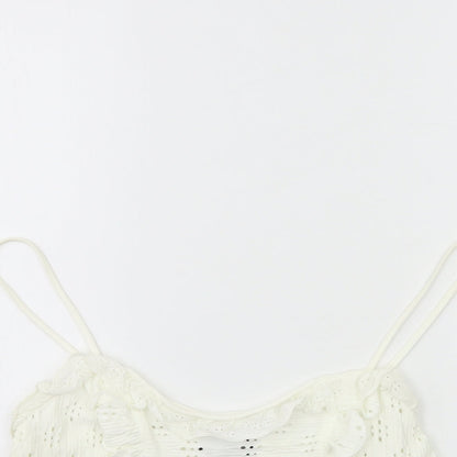 Womens UK Size 12 Topshop White Basic Tank