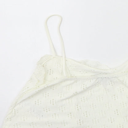 Womens UK Size 12 Topshop White Basic Tank