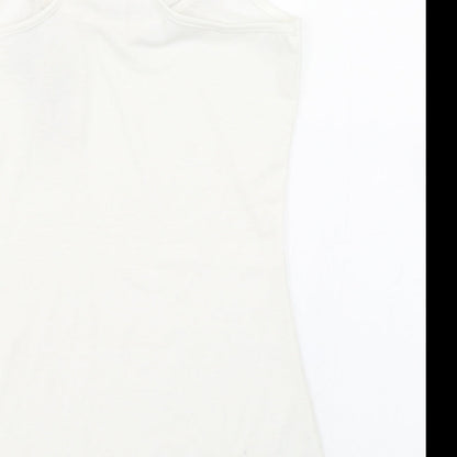 Womens UK Size S Cameo Rose White Basic Tank