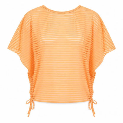 Izabel Womens Orange Striped  Basic Blouse Size 8