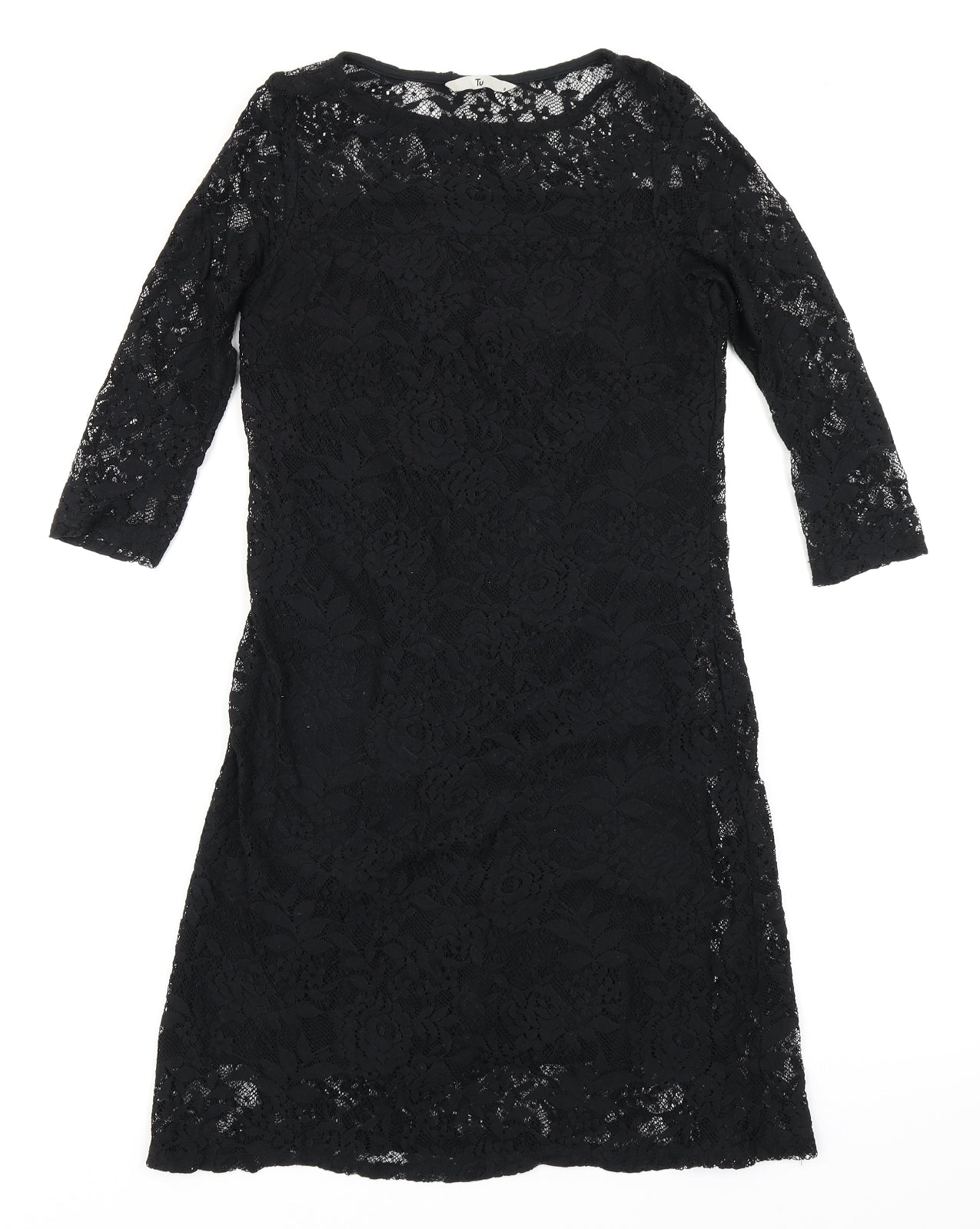 TU Womens Black Floral  Bodycon  Size 8