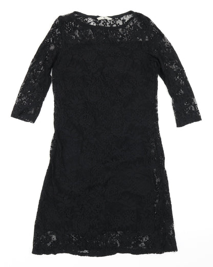 TU Womens Black Floral  Bodycon  Size 8