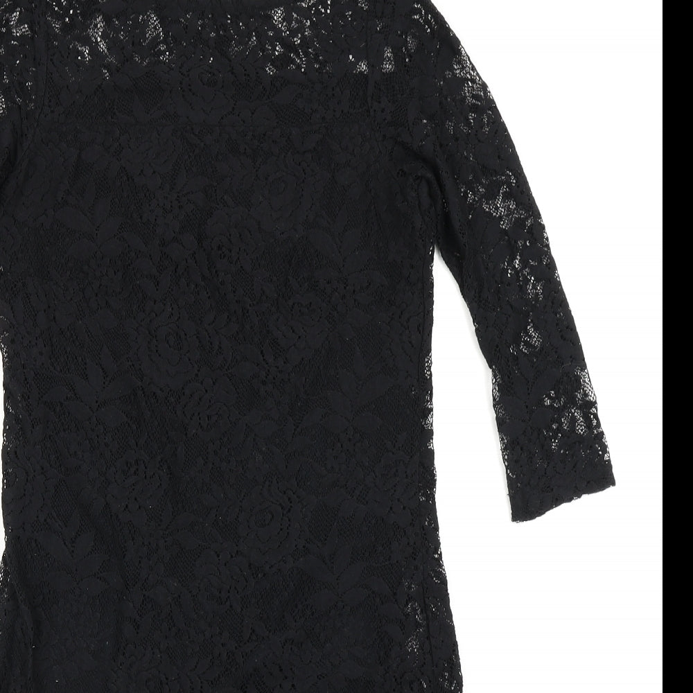 TU Womens Black Floral  Bodycon  Size 8