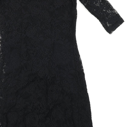 TU Womens Black Floral  Bodycon  Size 8