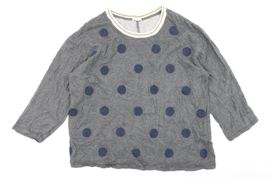 Gap Womens Grey Polka Dot  Pullover Sweatshirt Size XL