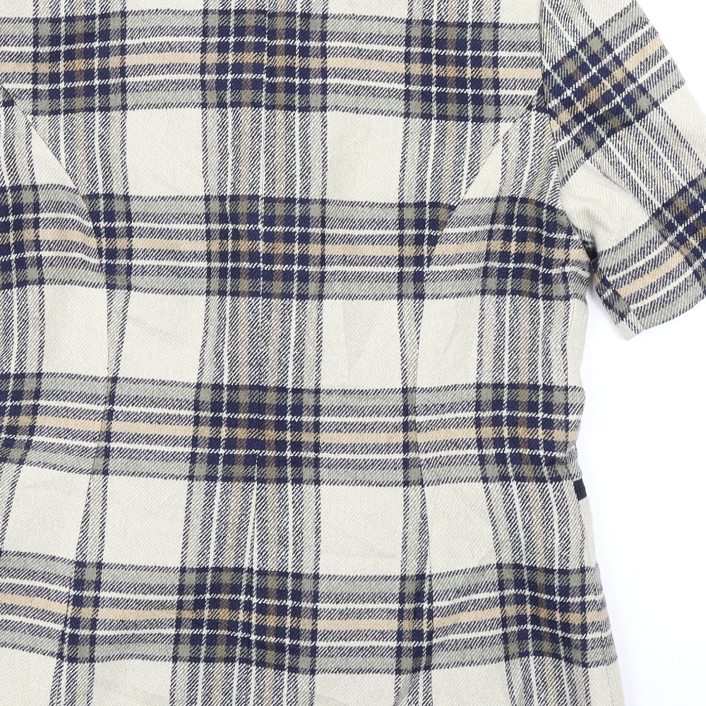 Boulevard Womens Beige Plaid  Jacket Blazer Size 14