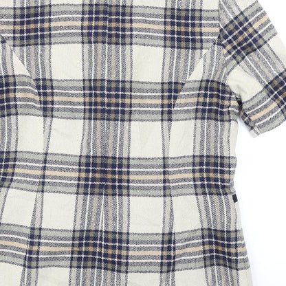 Boulevard Womens Beige Plaid  Jacket Blazer Size 14