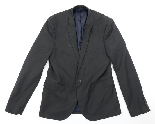 Mens UK Size 40 Topman Regular Grey Suit Jacket