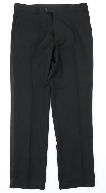 Taylor & Wright Mens Black   Dress Pants Trousers Size 32 in L31 in