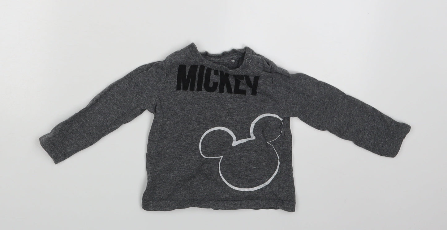 Mickey Inc Boys Grey   Pullover T-Shirt Size 9-12 Months