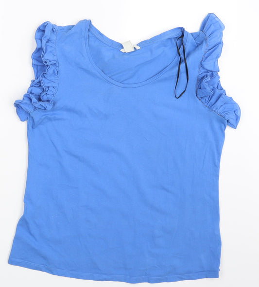 Womens UK Size L H&M Blue Basic T-Shirt