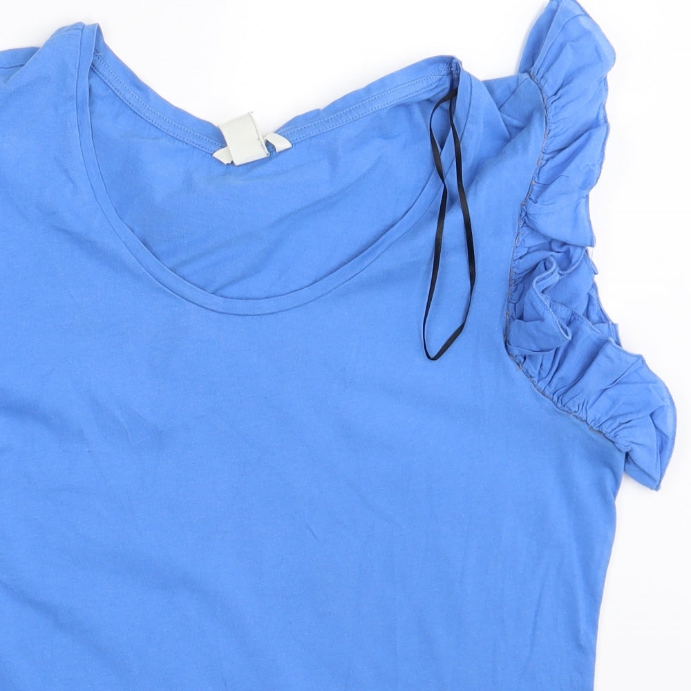 Womens UK Size L H&M Blue Basic T-Shirt
