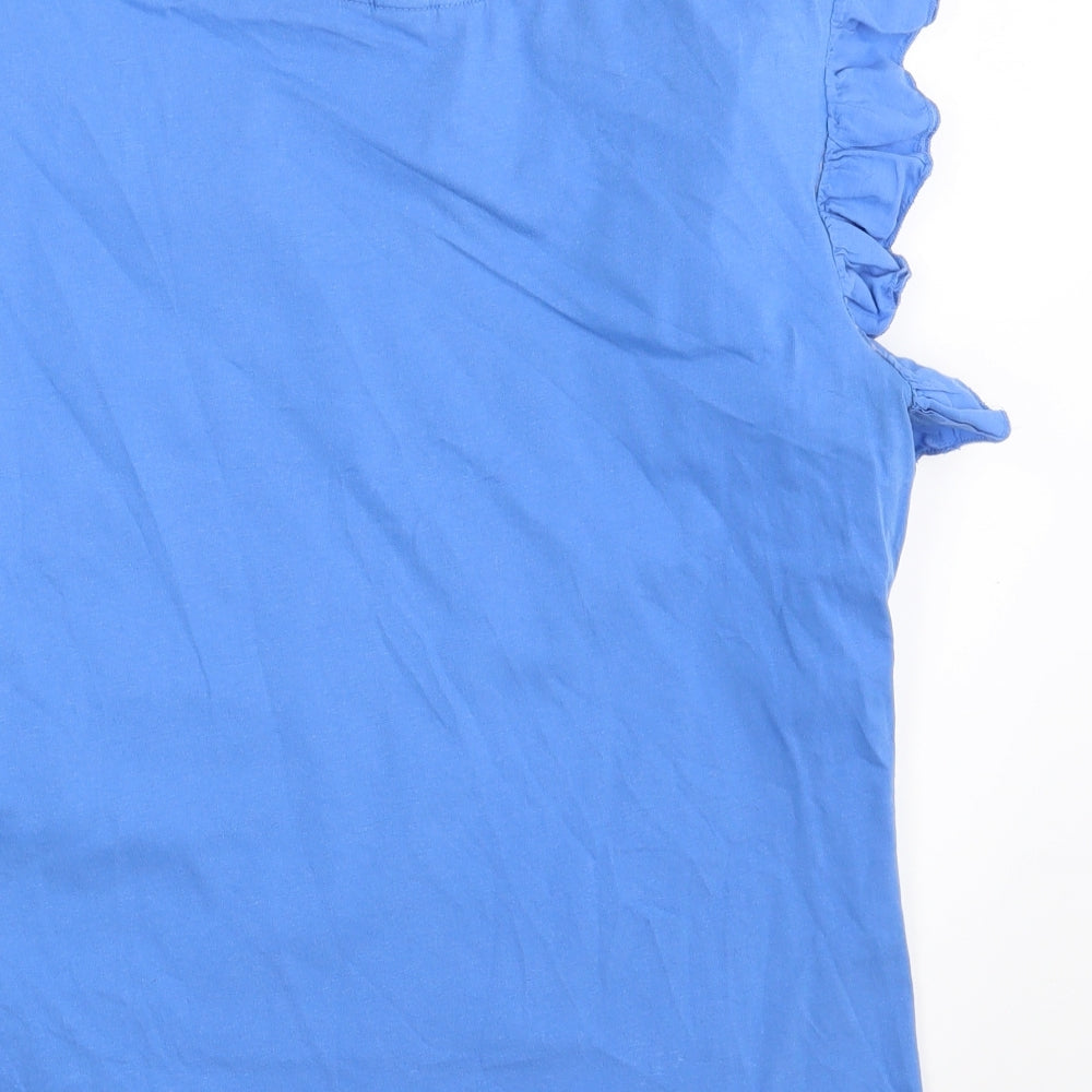 Womens UK Size L H&M Blue Basic T-Shirt