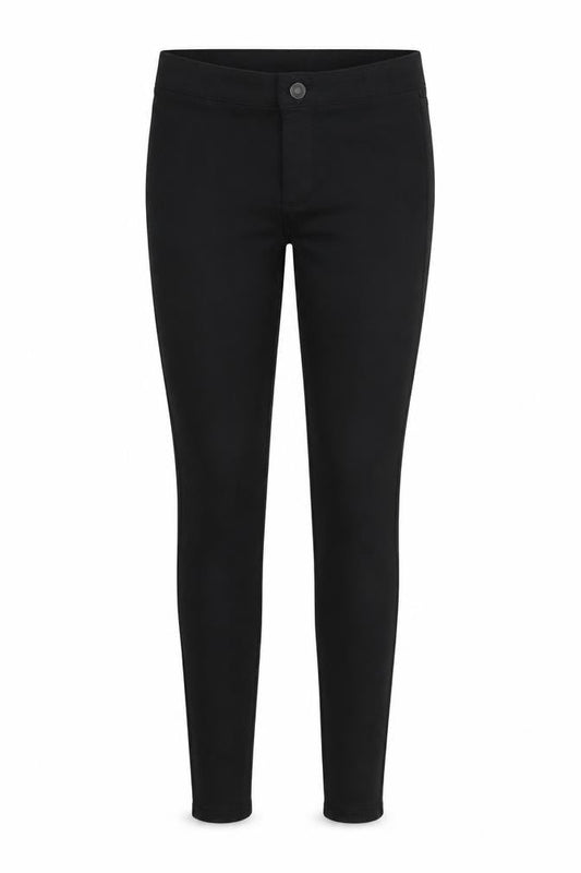 Front view of Denim & Co. women’s black jegging leggings, size UK 6, 27-inch leg