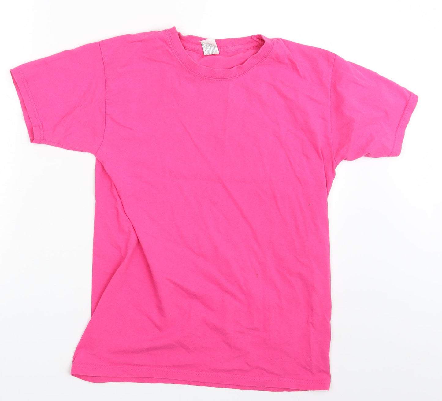 Womens UK Size S Fruit of the Loom Pink Basic T-Shirt