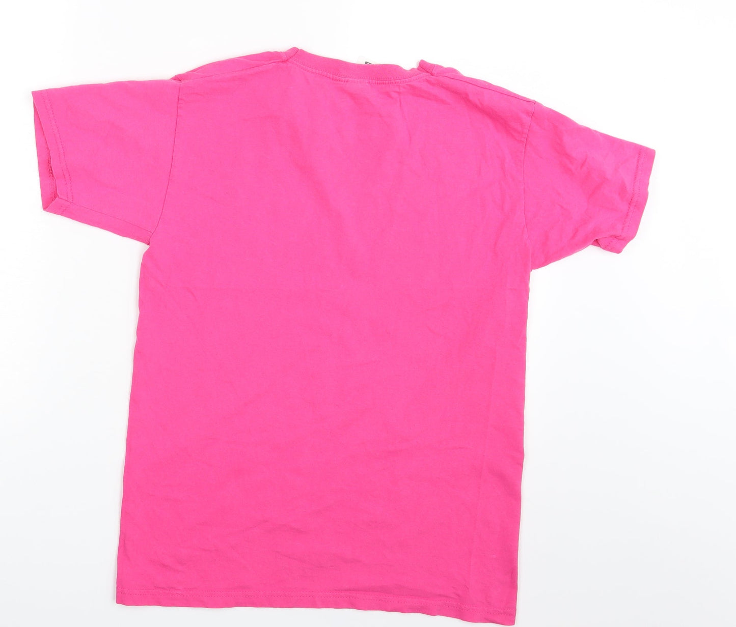 Womens UK Size S Fruit of the Loom Pink Basic T-Shirt