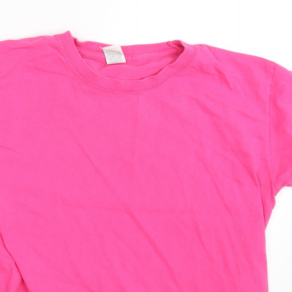 Womens UK Size S Fruit of the Loom Pink Basic T-Shirt
