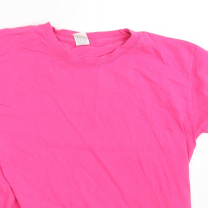 Womens UK Size S Fruit of the Loom Pink Basic T-Shirt
