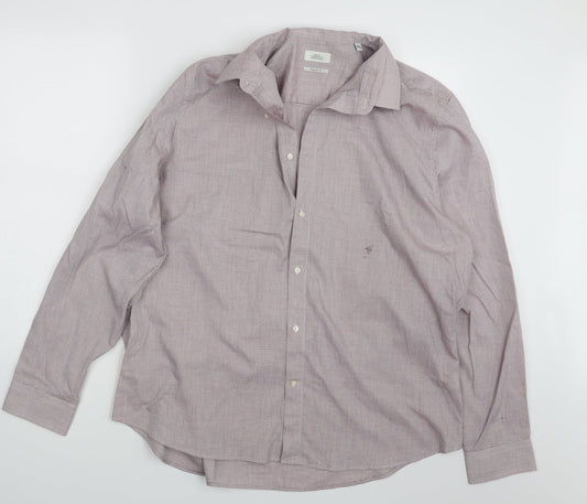 Mens UK Size 18 NEXT Pink  Button-Up Long Sleeve Casual Shirt